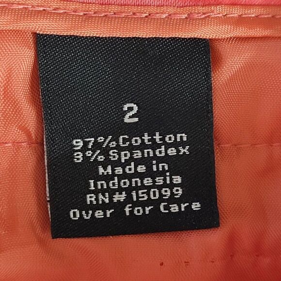 Vintage 90's Apostrophe Low-Rise Crop Pants 2 Coral Stretch Cuffed Capris - Picture 11 of 12